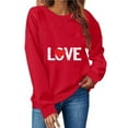 thumbnail image 1 of cocolona Womens Heart Graphic Sweatshirts Fall Winter Crewneck Long Sleeve Shirts Fashion Casual Loose Love Print Pullover Tops, 1 of 6