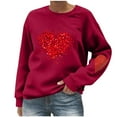 thumbnail image 1 of cocolona Womens Heart Print Sweatshirts Casual Long Sleeve Valentines Shirts for Women Fashion Cute Loose Pullover Tops, 1 of 5