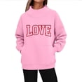 thumbnail image 1 of cocolona Womens High Neck Sweatshirts Valentines Long Sleeve Love Print Shirts Fashion Casual Loose Pullover Tops, 1 of 5