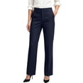thumbnail image 1 of cocolona Womens High Waist Business Casual Dress Pants Elastic Waist Straight Wide Leg Commute Work Pants with Pockets, 1 of 5