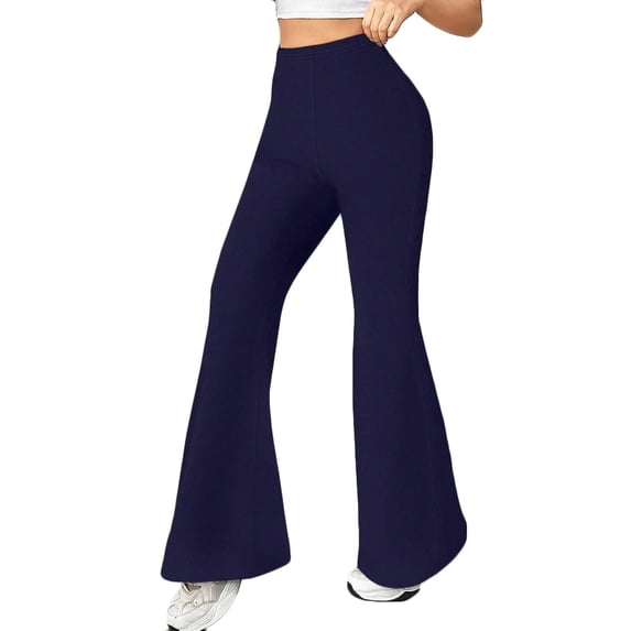 cocolona Womens High Waist Flare Leggings Summer Casual Elastic Waist Gym Workout Yoga Pants