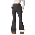 thumbnail image 1 of cocolona Womens High Waist Fleece Lined Leggings Winter Thermal Warm Flare Yoga Pants Fashion Solid Color Lounge Trousers with Pockets, 1 of 8