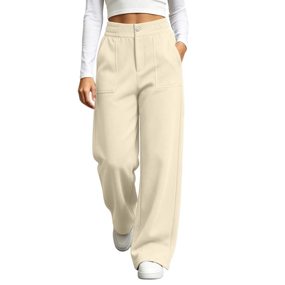 cocolona Womens High Waist Plus Size Sweatpants Elastic Waist Drawstring Wide Leg Gym Workout Running Pants with Pockets