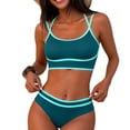 thumbnail image 1 of cocolona Womens High Waisted Bikini Sets Fashion Color Block Two Piece Bathing Suits Vacation Beach Swimsuits, 1 of 7
