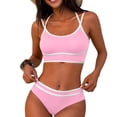 thumbnail image 1 of cocolona Womens High Waisted Bikini Sets Fashion Color Block Two Piece Bathing Suits Vacation Beach Swimsuits, 1 of 7