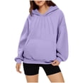 thumbnail image 1 of cocolona Womens Hoodie Long Sleeve Front Pleated Oversized Hooded Sweatshirt Fall Winter Trendy Pullover Tops with Pockets 2025, 1 of 8