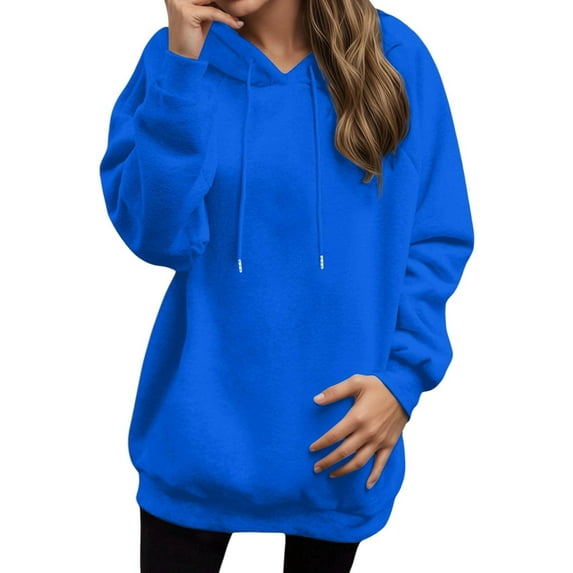 cocolona Womens Hoodies 2025 Fall Winter Oversized Drawstring Hooded Sweatshirts Casual Solid Color Long Sleeve Pullover Tops