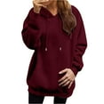 thumbnail image 1 of cocolona Womens Hoodies 2025 Fall Winter Oversized Drawstring Hooded Sweatshirts Casual Solid Color Long Sleeve Pullover Tops, 1 of 4