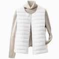 thumbnail image 1 of cocolona Womens Lightweight Puffer Vest Sleeveless Button Crew Neck Puffer Jacket Fashion Solid Color Quilted Jackets Winter Warm Puffer Down Coat, 1 of 8
