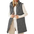 thumbnail image 1 of cocolona Womens Long Puffer Vest Lightweight Quilted Jackets Sleeveless Hooded Puffer Jacket Winter Warm Puffer Down Coat, 1 of 7