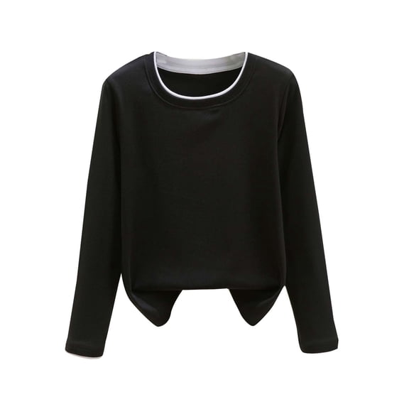 cocolona Womens Long Sleeve Shirts Fall Fashion Solid Color Pullover Tops Base Shirts Lightweight Casual Blouses