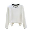 thumbnail image 1 of cocolona Womens Long Sleeve Shirts Fall Fashion Solid Color Pullover Tops Base Shirts Lightweight Casual Blouses, 1 of 5