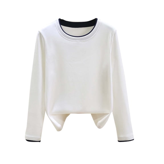 cocolona Womens Long Sleeve Shirts Fall Fashion Solid Color Pullover Tops Base Shirts Lightweight Casual Blouses