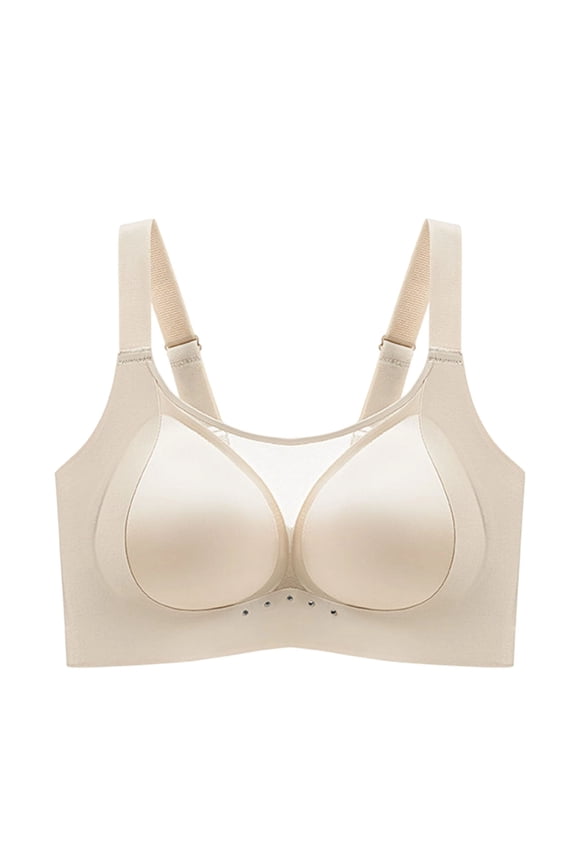 Womens Net Breathable Bras Without Steel Sagging Wireless Push Up Solid Color Bras
