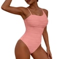 thumbnail image 1 of cocolona Womens One Piece Swimsuit Sumemr Solid Color Slim Tummy Control Bathing Suit Vacation Beach Swimwear, 1 of 6