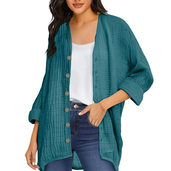 cocolona Womens Open Front Cardigan 2025 Long Sleeve Button Lightweight Cardigan Coat Fall Trendy Comfy Outwear