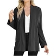 thumbnail image 1 of cocolona Womens Open Front Lightweight Long Sleeve Cardigan Fall Casual Loose Solid Color Outwear Coat with Pockets, 1 of 8