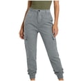 thumbnail image 1 of cocolona Womens Outdoor Hiking Cargo Pants Button Waist Stretch Straight Athletic Jogger Pants with Pocket, 1 of 5