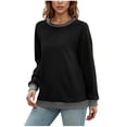 thumbnail image 1 of cocolona Womens Oversized Crewneck Sweatshirts Fall Winter Casual Color Block Pullover Tops Long Sleeve Shirts for Women, 1 of 5