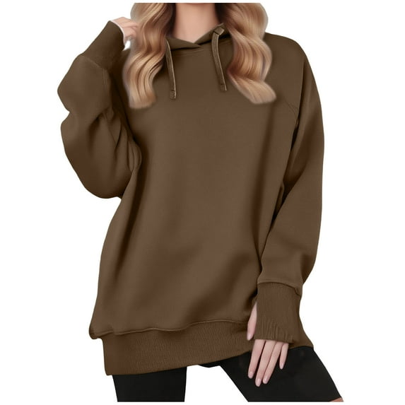 Women's Oversized Fuzzy Fleece Hoodie - Half Zip Pullover Winter Sweatshirt | Cozy Long Sleeve Tunic Top