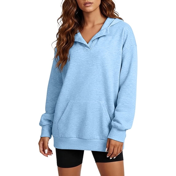 cocolona Womens Oversized Hoodies Drop Shoulder Long Sleeve Pullover Solid Color Sweatshirts Plus Size Casual Loose Fit Fall Tops