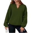 thumbnail image 1 of cocolona Womens Oversized Sweatshirts V Neck Long Sleeve Shirts Fall Fashion Solid Pullover Tops Dressy Casual Blouses, 1 of 5