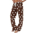 thumbnail image 1 of cocolona Womens Pajama Pants Elastic Waist Drawstring Polka Print Lounge Trousers Soft Stretch Comfy Wide Leg Pants, 1 of 6
