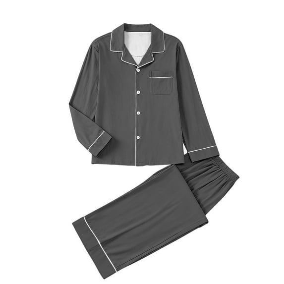 cocolona Womens Pajamas Set Solid Color Long Sleeve Button Shirts and Long Pants 2 Piece Lounge Outfits Lightweight Comfy Sleepwear