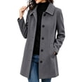 thumbnail image 1 of cocolona Womens Pea Coat Business Casual Notch Lapel Button Down Lined Slim Overcoat Winter Trendy Outerwear, 1 of 6