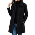 thumbnail image 1 of cocolona Womens Pea Coat Business Casual Notch Lapel Button Down Lined Slim Overcoat Winter Trendy Outerwear, 1 of 6
