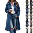 thumbnail image 1 of cocolona Womens Plaid Trench Coat Oversized Trendy Button Down Open Front Overcoat Elegant Casual Fall Winter Long Jacket, 1 of 6