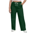 thumbnail image 1 of cocolona Womens Plus Size Athletic Pants Elastic Waist Drawstring Wide Leg Travel Lounge Pants with Pockets, 1 of 4
