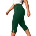 thumbnail image 1 of cocolona Womens Plus Size Capri Yoga Leggings Elastic Waist Splited Leg Gym Workout Running Cropped Pants with Pockets, 1 of 3