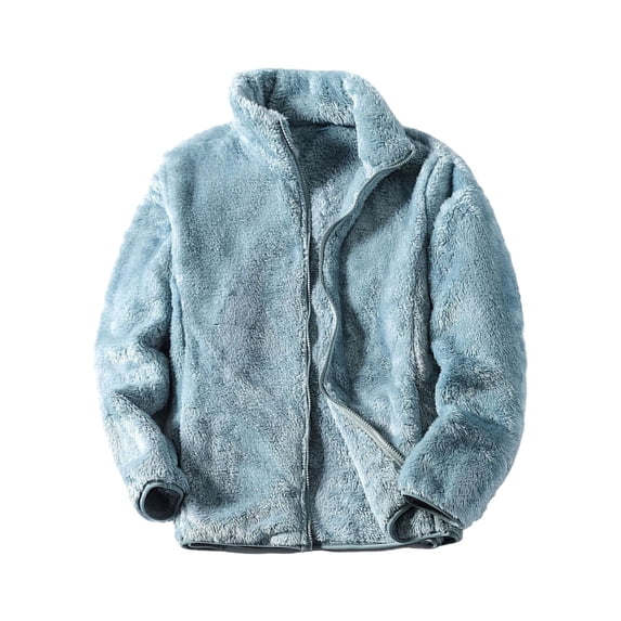 cocolona Womens Plus Size Fleece Lined Jackets Full Zip Long Sleeve Solid Color Daily Fall Winter Coat