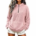 thumbnail image 1 of cocolona Womens Plus Size Hoodies Long Sleeve Half Zip Pullover Fuzzy Sweatshirts Fall Winter Warm Fleece Lined Tops, 1 of 6