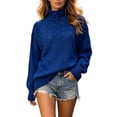 thumbnail image 1 of cocolona Womens Plus Size Mock Neck Sweater Fall Warm Long Sleeve Pullover Loose Knit Tops, 1 of 5