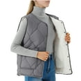 thumbnail image 1 of cocolona Womens Plus Size Puffer Vest Casual Sleeveless Down Jacket Fleece Quilted Vest Winter Fashion Solid Color Coats Outwear, 1 of 7