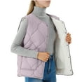 thumbnail image 1 of cocolona Womens Plus Size Puffer Vest Casual Sleeveless Down Jacket Fleece Quilted Vest Winter Fashion Solid Color Coats Outwear, 1 of 7