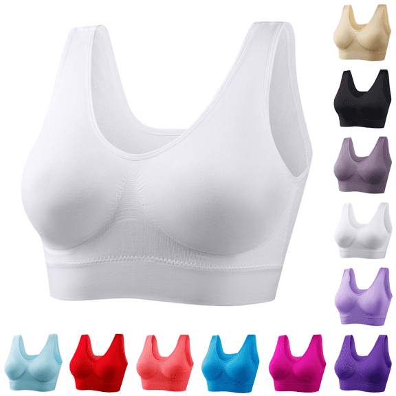 cocolona Womens Plus Size Sports Bras Seamless Wireless Breathable Workout Bras Stretch Comfy Running Yoga Bras