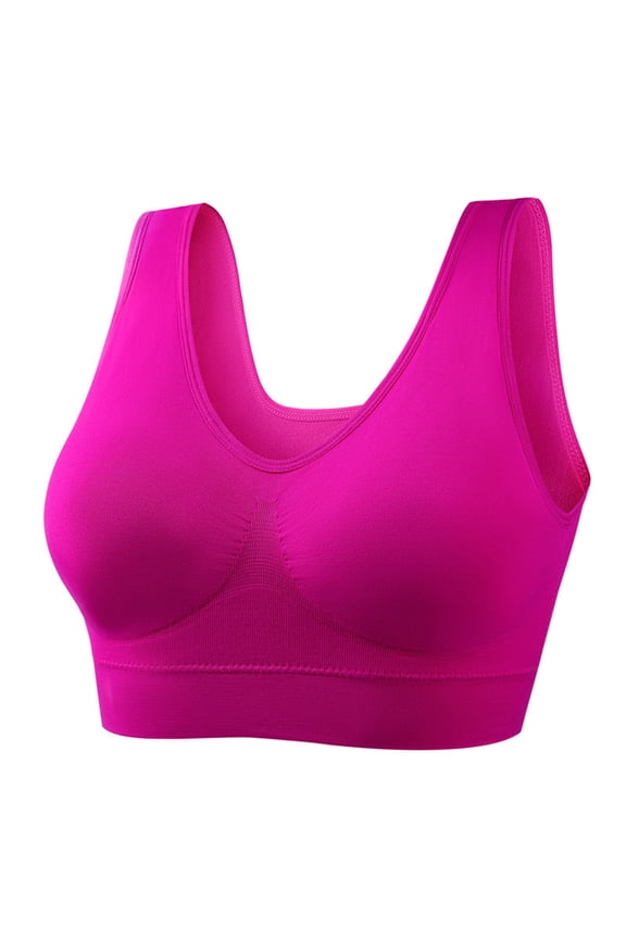Womens Plus Size Sports Bras Seamless Wireless Breathable Workout Bras Stretch Comfy Running Yoga Bras