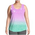 thumbnail image 1 of cocolona Womens Plus Size Summer Tank Tops Crew Neck Sleeveless Shirts Fashion Casual Loose Print Tees Blouse XL, 1 of 7