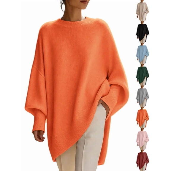 cocolona Womens Plus Size Sweaters Casual Long Sleeve Crew Neck Oversized Sweater Fall Trendy Elegant Knit Sweater