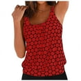 thumbnail image 1 of cocolona Womens Plus Size Tankini Tops Built-in Bra Bathing Suit Tops Casual Loose Polka Print Blouson Swimsuits Tops, 1 of 4