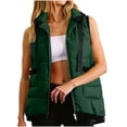 thumbnail image 1 of cocolona Womens Puffer Vest Lightweight Sleeveless Hooded Down Jacket Winter Warm Casual Quilted Jackets Fashion Solid Color Puffer Coat, 1 of 9