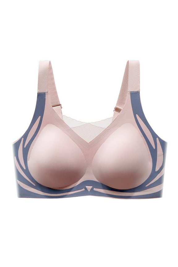 Womens Seamless Push-Up Bras Fashion Color Block Everyday Bras Lightweight Comfy Wireless Bras