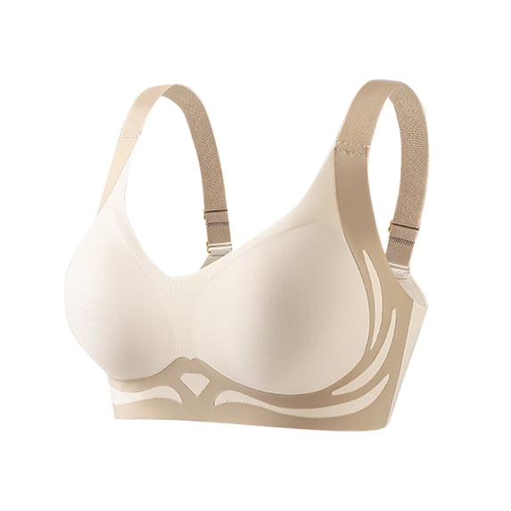 cocolona Womens Seamless Wireless Bras Fashion Color Block Push Up Bras Stretch Comfy Everyday Bras