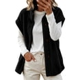 thumbnail image 1 of cocolona Womens Sherpa Vest Fall Winter Sleeveless Stand Collar Soft Jacket Button Front Oversized Warm Trendy Outerwear, 1 of 7