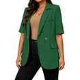 thumbnail image 1 of cocolona Womens Short Sleeve Blazer Open Front Lightweight Button Down Suit Jacket Casual Business Trendy Outfits, 1 of 8