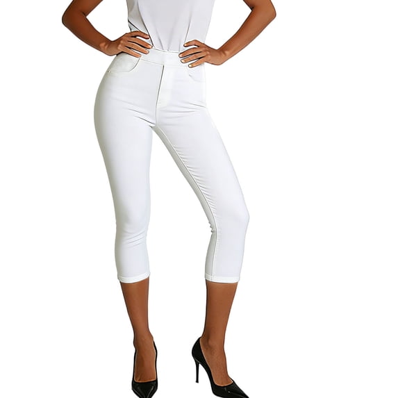 cocolona Womens Capri Leggings Summer Stretch Casual Workout Yoga Cropped Pants with Pockets