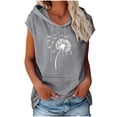 thumbnail image 1 of cocolona Womens Sleeveless Printed Pullover Hoodie Drawstring Trendy Casual Solid Color Sweatshirt with Pocket, 1 of 6